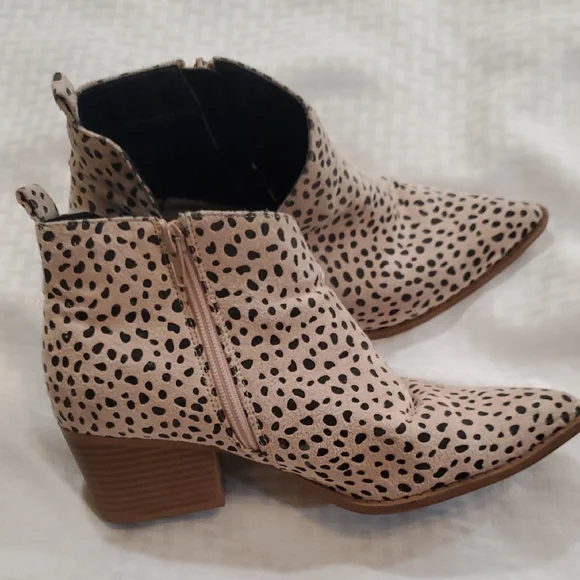 Jolimall Stylish Leopard Print Ankle Booties Sz 8 - Picture 7 of 12